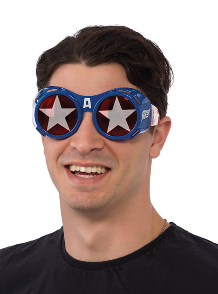 Mens Captain America Superhero Costume Goggles - Main Image