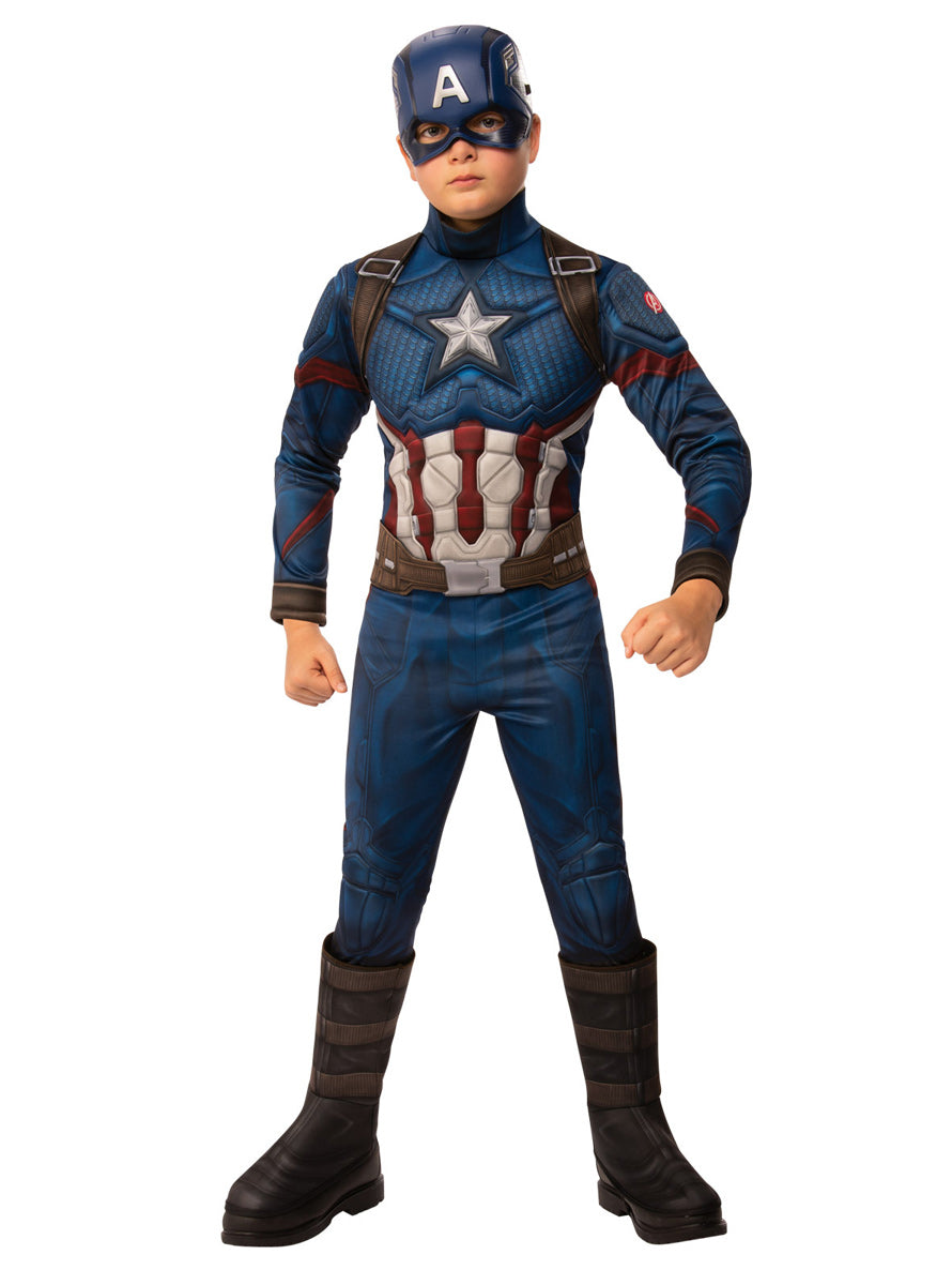 Deluxe Boys Muscle Chest Captain America Superhero Costume - Main Image