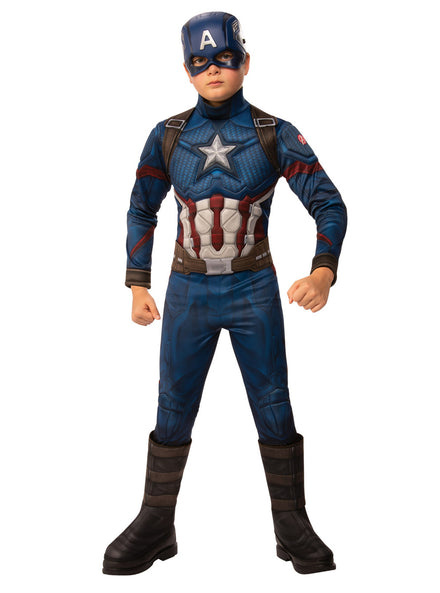 Deluxe Boys Muscle Chest Captain America Superhero Costume - Main Image