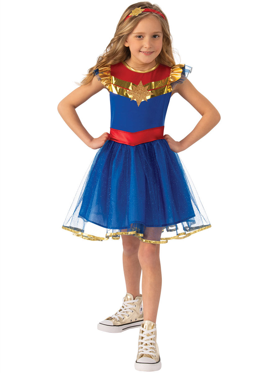 Main Image of Captain Marvel Girls Superhero Tutu Costume Dress