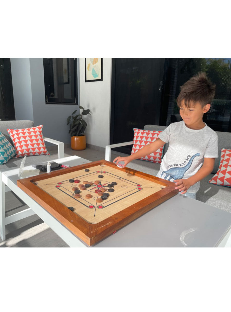 Carrom Junior 68cm Wooden Tabletop Board Game - Lifestyle Image 1