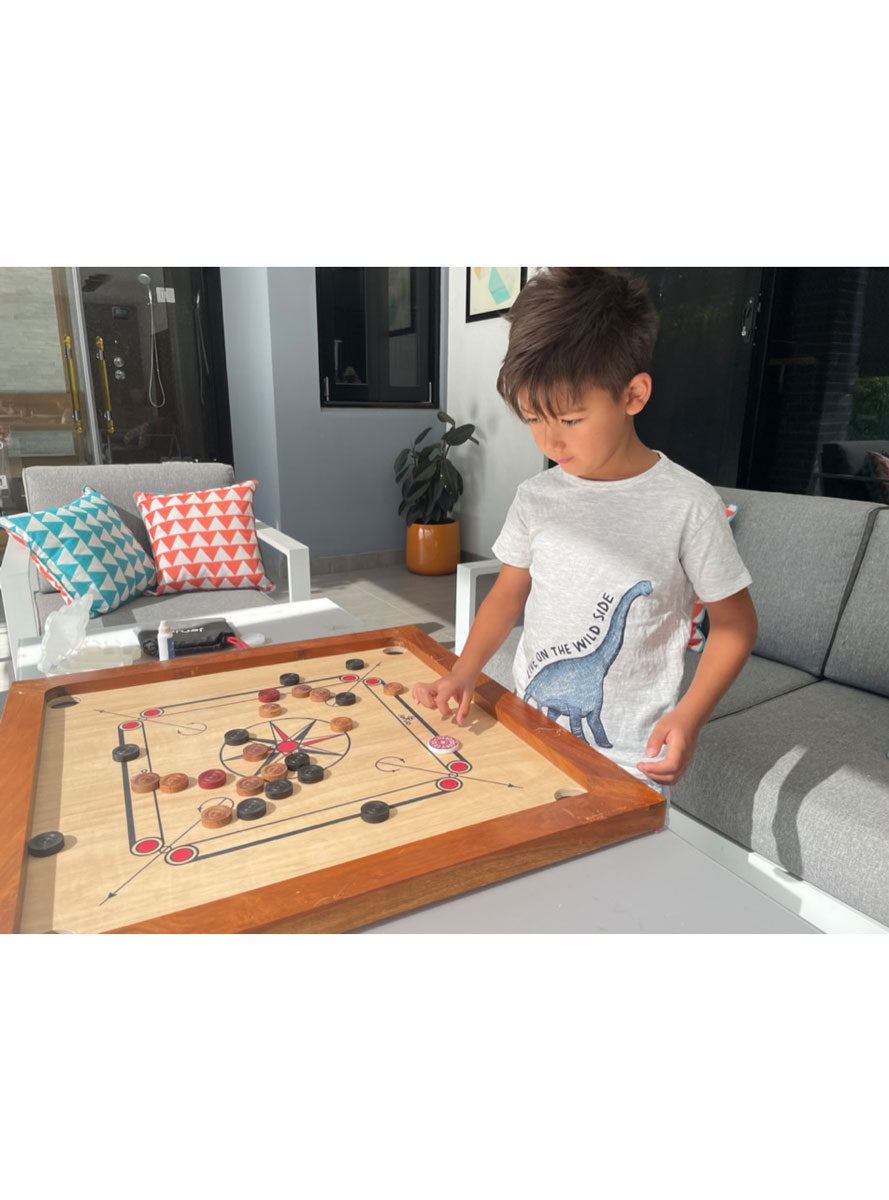 Carrom Junior 68cm Wooden Tabletop Board Game - Lifestyle Image 2