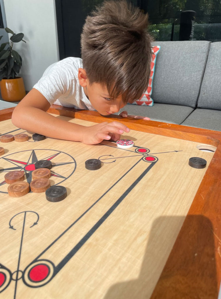 Carrom Junior 68cm Wooden Tabletop Board Game - Lifestyle Image 4