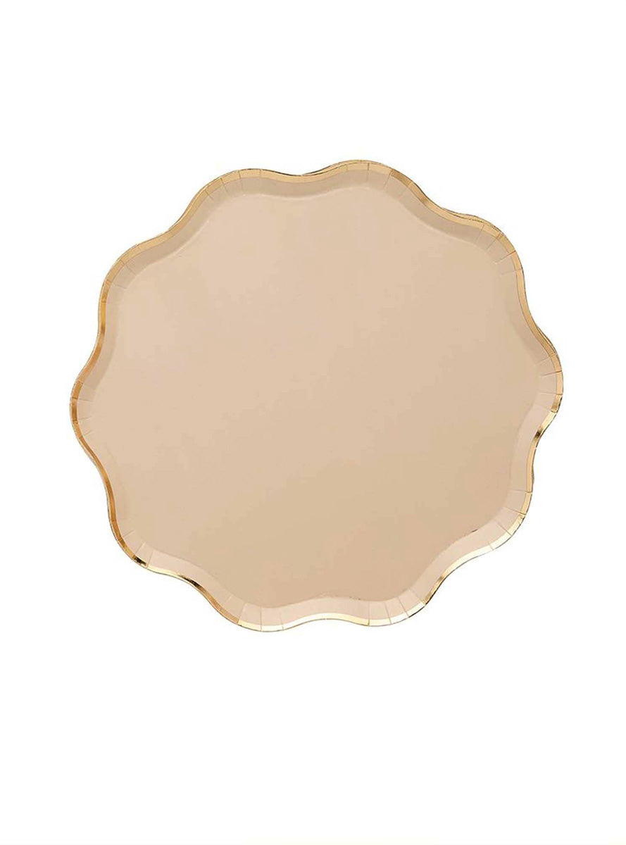 Champagne and Gold 8 Pack 23cm Paper Plates – Main Image