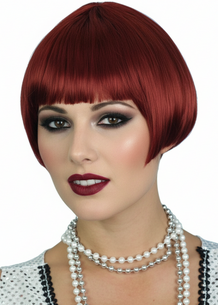 Womens Auburn Short 1920s Charleston Chic Bob Costume Wig - Main Image