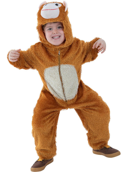 Kids brown monkey suit costume - Main image