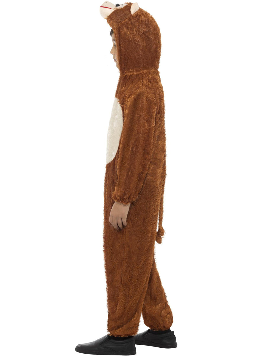Kids brown monkey suit costume - Side image