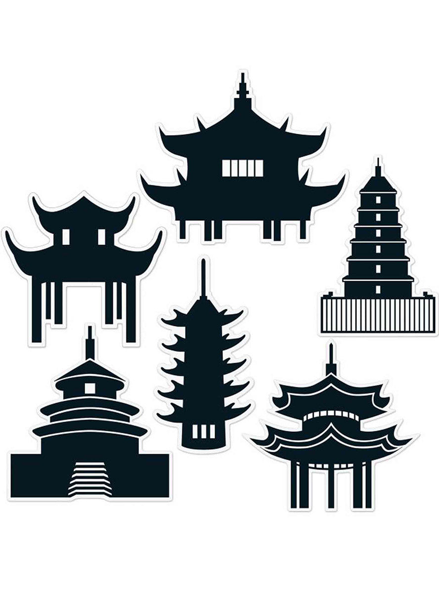 Chinese New Year Pagoda Silhouettes - Main Image