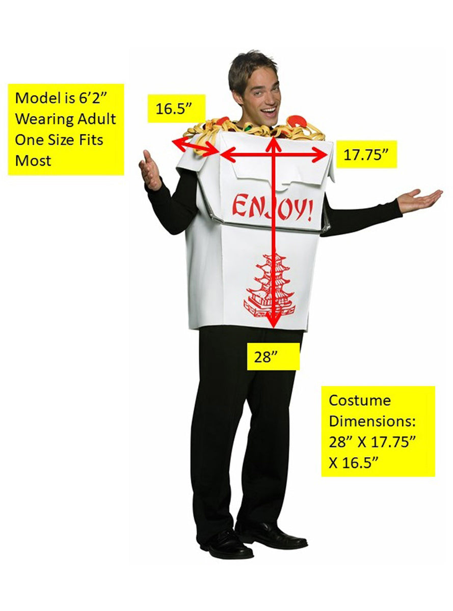 Chinese Takeout Box Novelty Adults Food Costume - Details Image