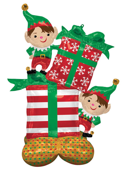 Arloonz Air Fill 134cm Christmas Elves And Gifts Foil Balloon