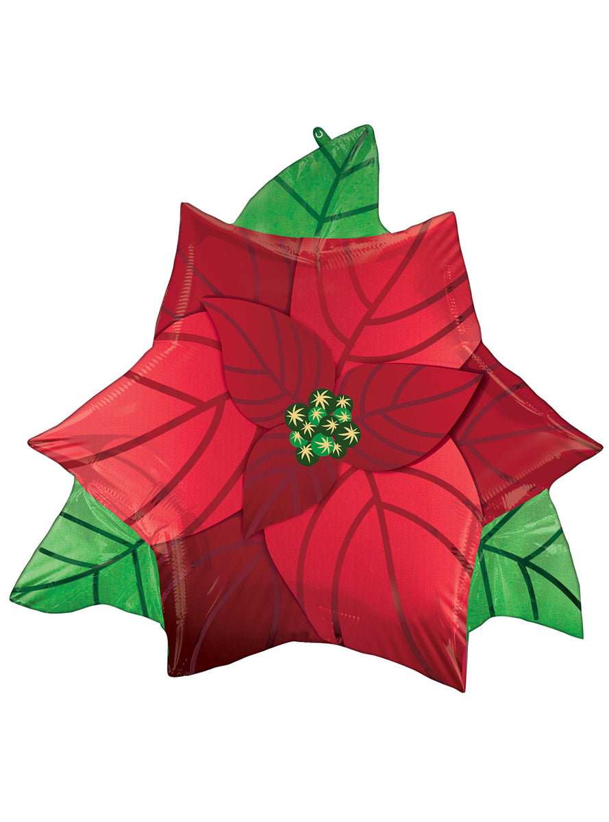 Supershape 66cm Christmas Poinsetta Self Sealing Foil Balloon