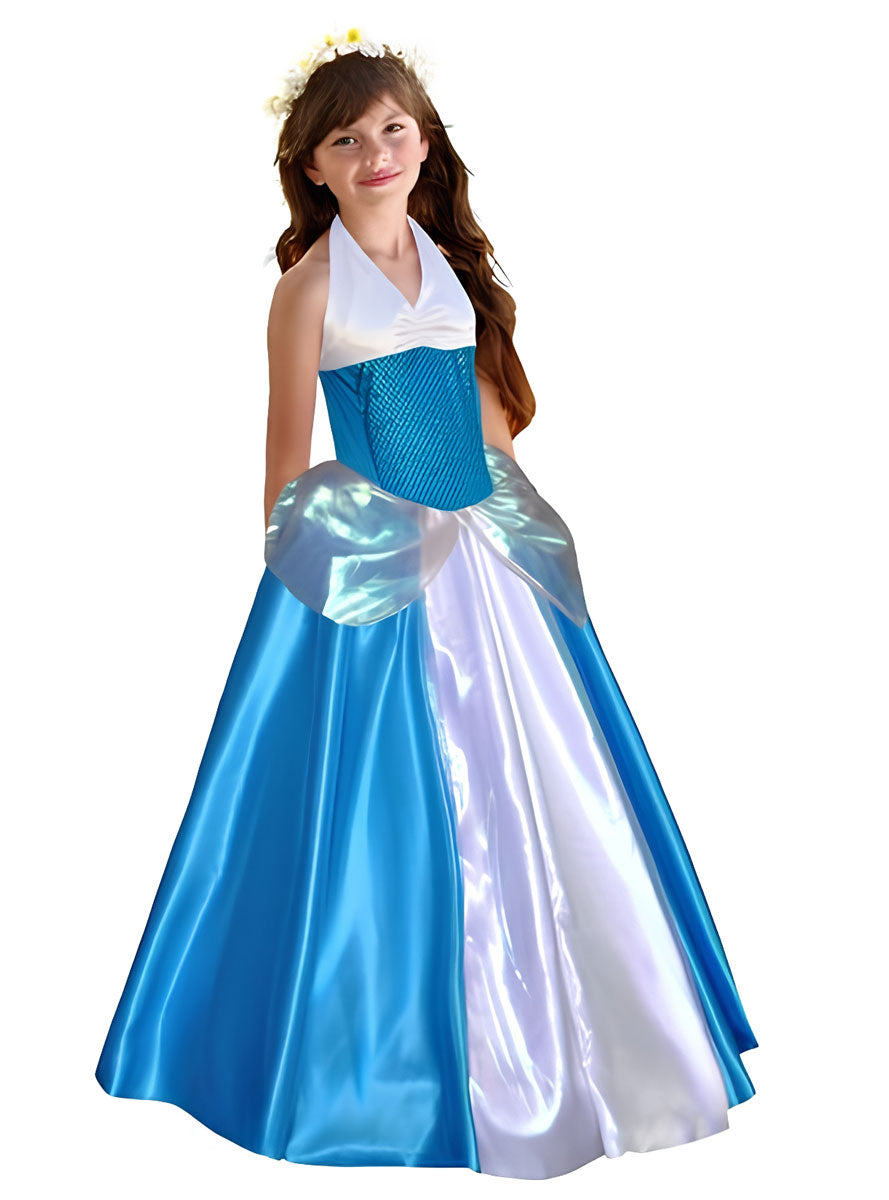 Girls Blue Cinderella Princess Costume
