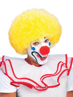 Bright Yellow Adults Circus Clown Afro Costume Wig - Main Image