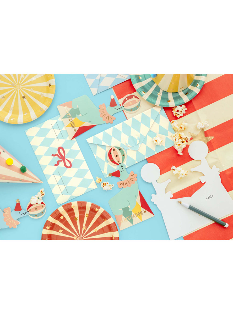 Circus Party 6 Pack Seal Invitations — Lifestyle Image