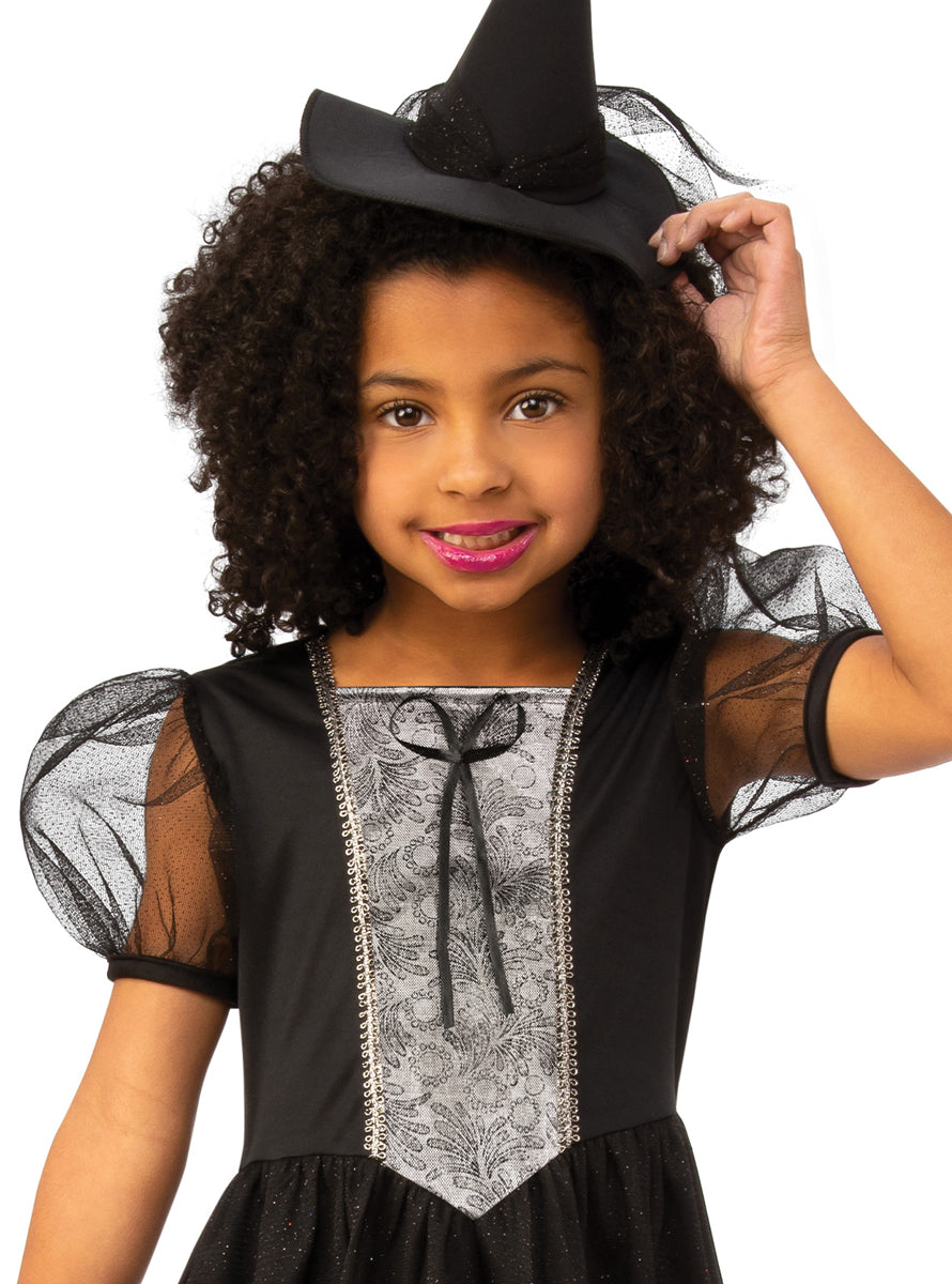 Halloween Girls Magical Witch Costume - Close Image