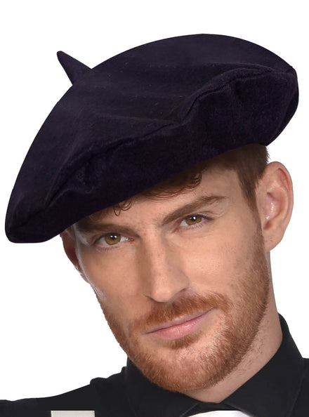 Adults Black French Beret Hat - Main Image