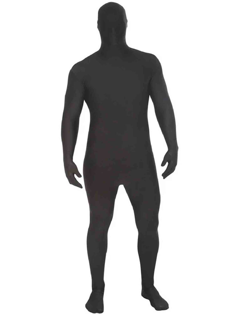 Plus Size Classic Mens Black Morphsuit - Main Image