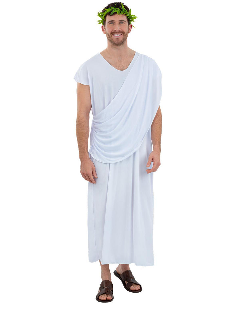 Mens white ancient rome toga costume - Main image