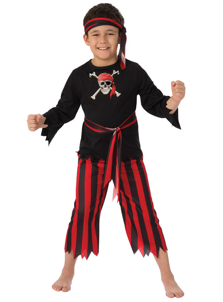 Boys Classic Red And Black Pirate Costume - Main Image