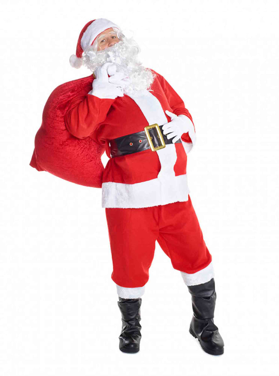 Plus Size Mens Classic Santa Claus Christmas Costume Suit