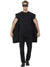  Mens Black Superhero Costume Cape And Mask Set - Main Image