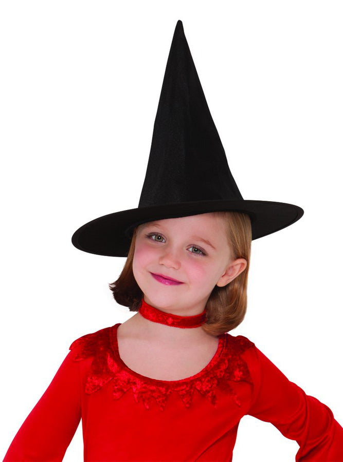 Classic Girls Black Pointed Witch Hat - Main Image