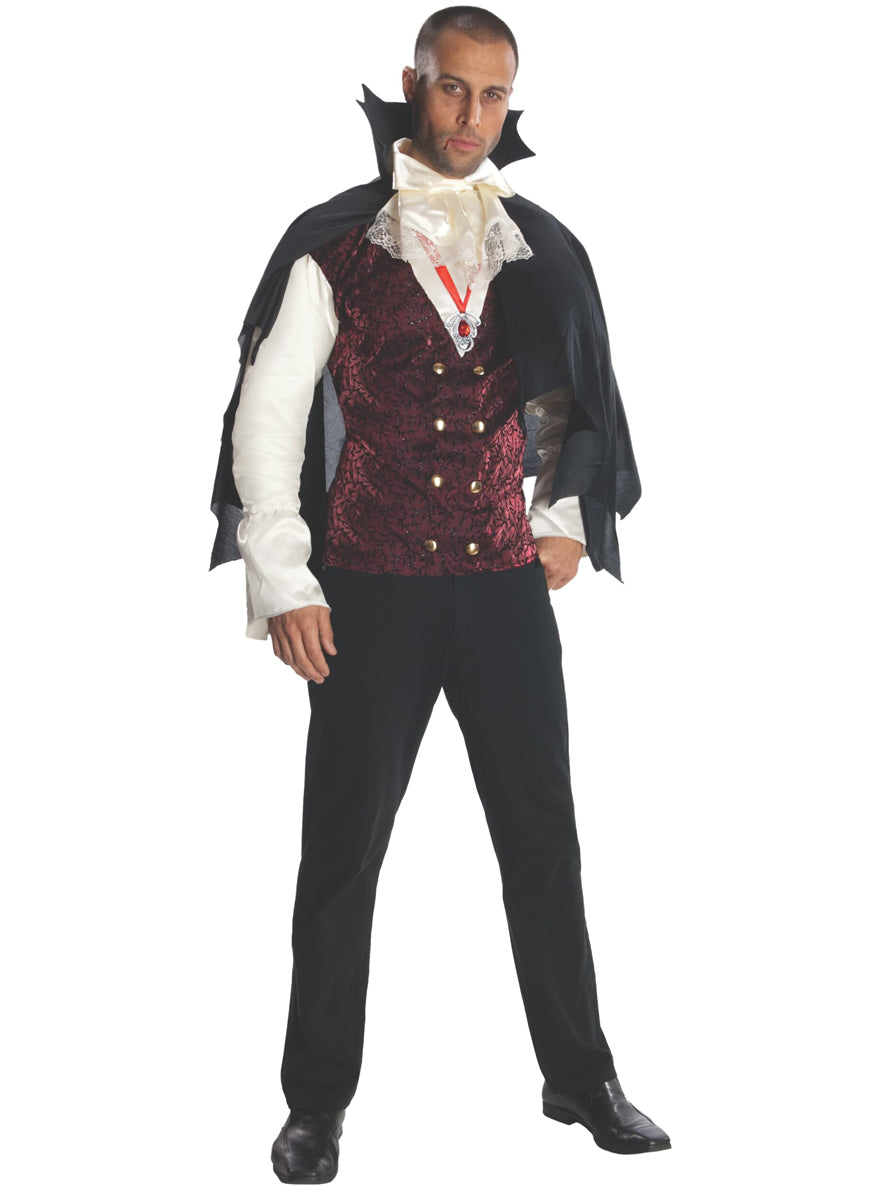Red And Black Mens Classic Vampire Halloween Costume - Main Image
