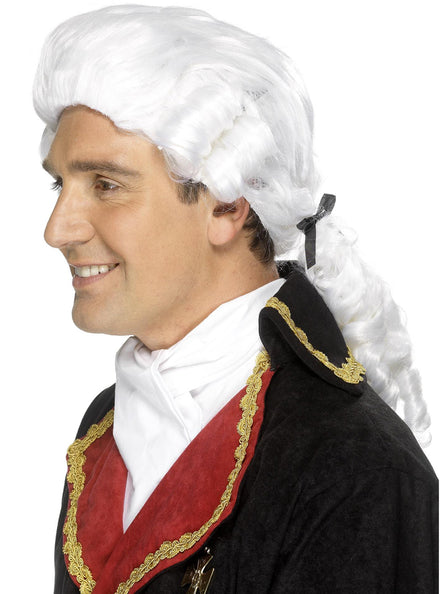 Curly White Colonial Costume Wig for Men