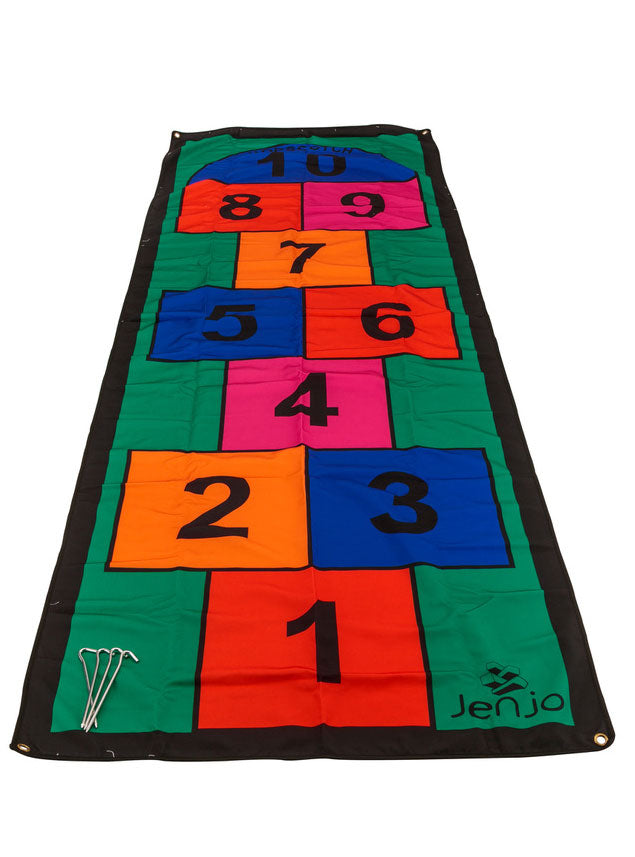 Colourful 3m Long Hopscotch Mat With Petal Pegs Kids Lawn Game - Alternative Image
