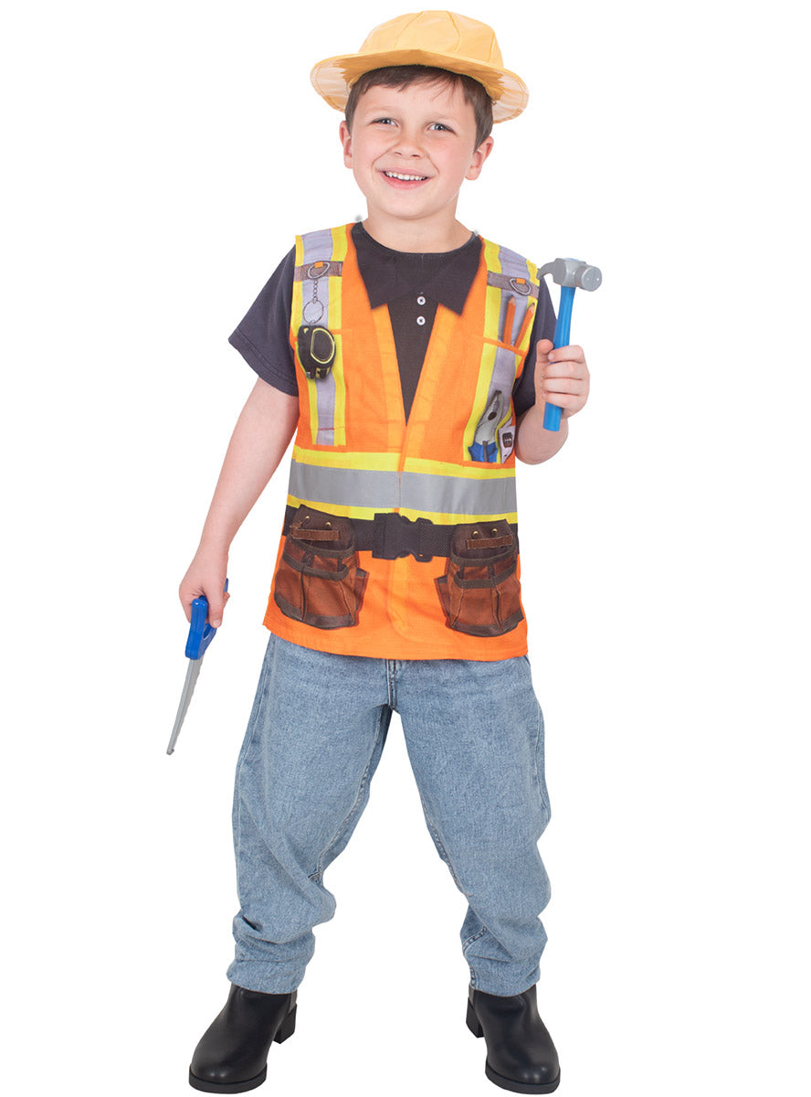 Construction Worker Costume for Boys with Tools - Main Image