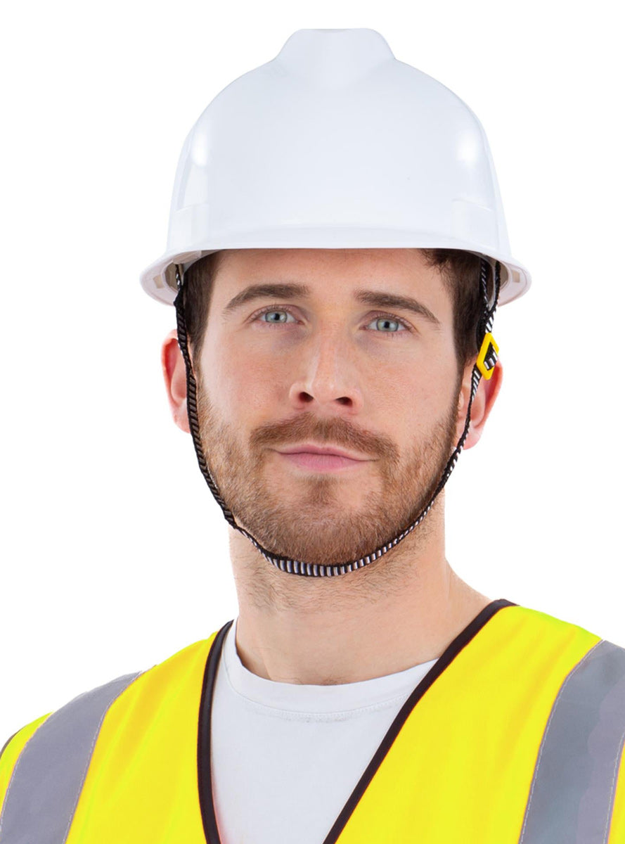 Adults Novelty white Construction Worker Costume Hard Hat - Main Image