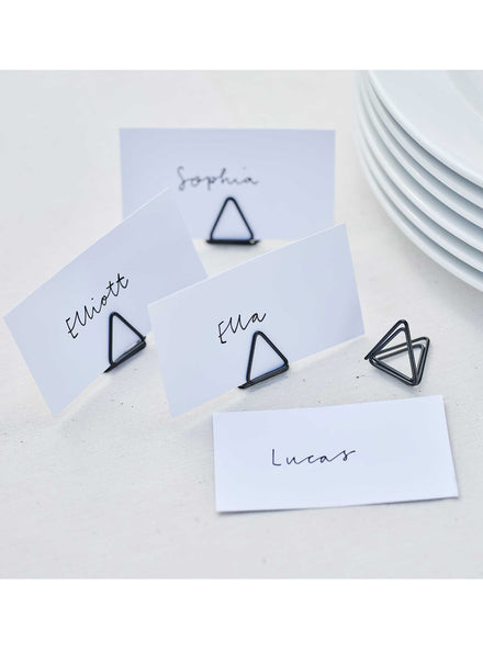 Contemporary Wedding 4 Pack Black Wire Place Card Holders - Main Image