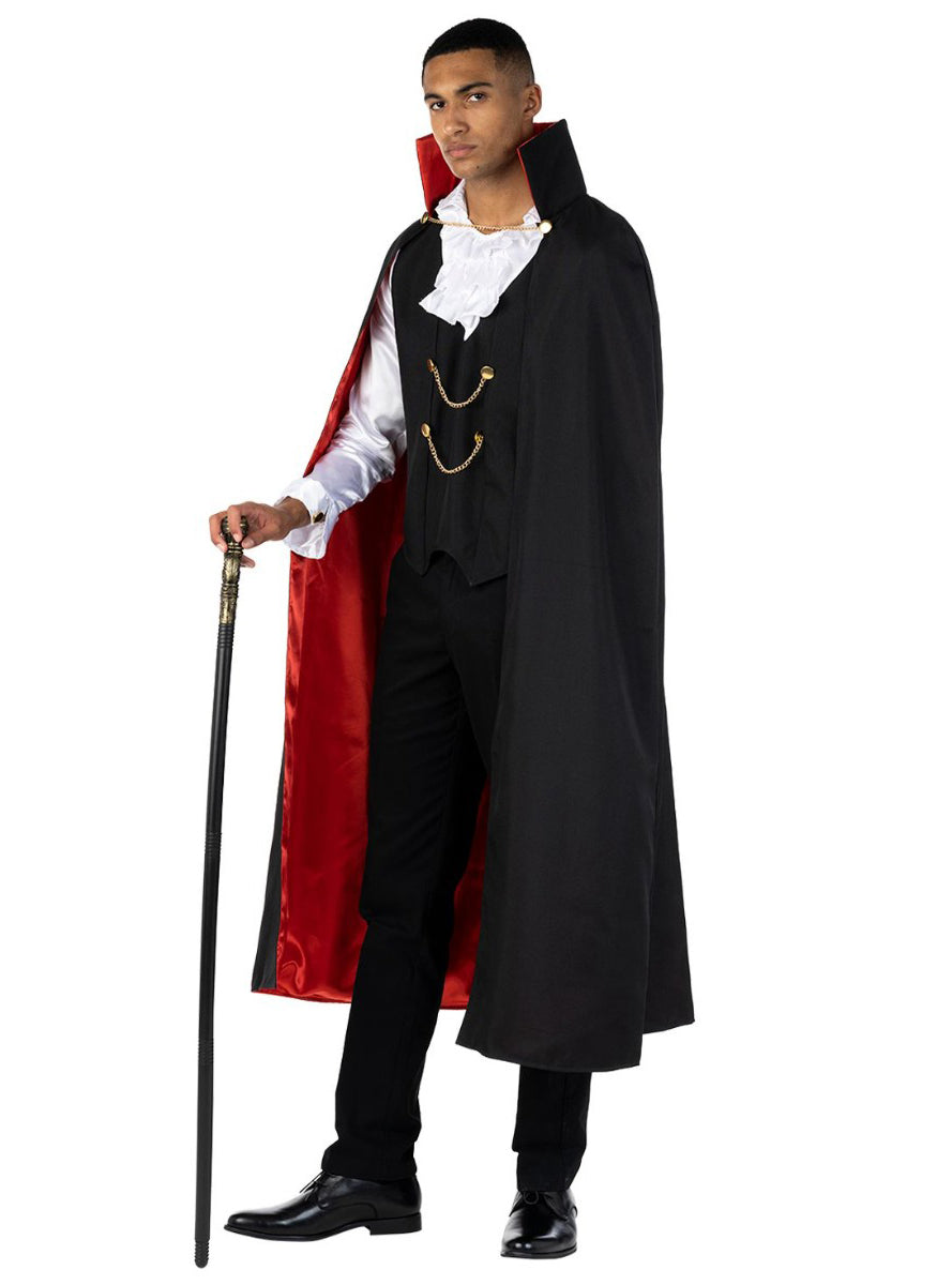 Plus Size Mens Dracula Halloween Costume - Side Image