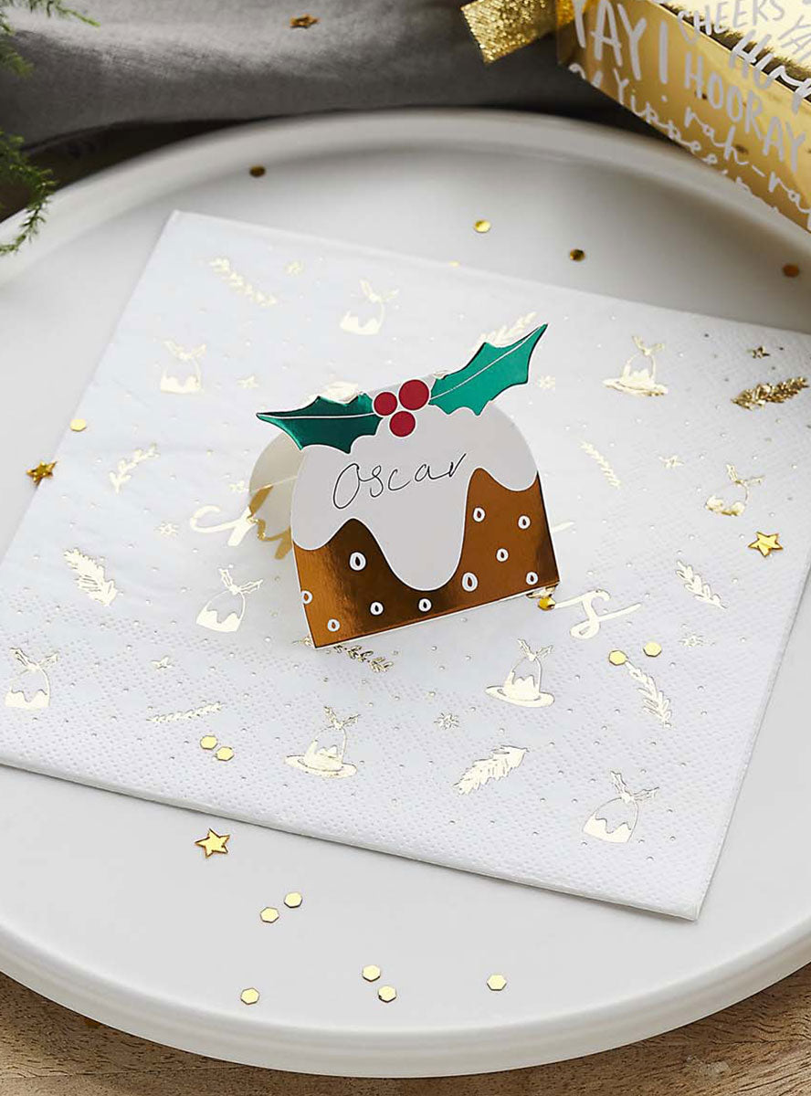 Christmas Pudding Name Place Cards - Lifestyle Image