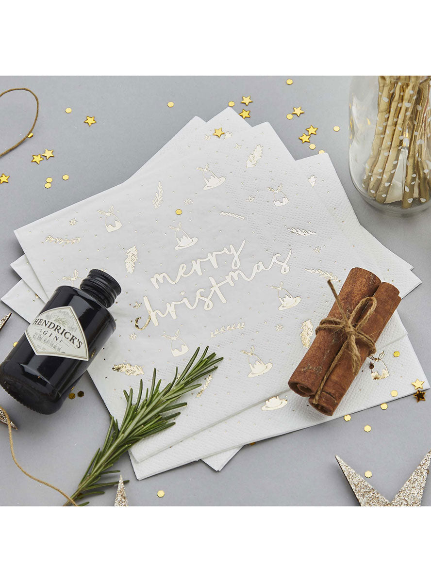 Merry Christmas Lunch Napkins - Lifestyle Image 2