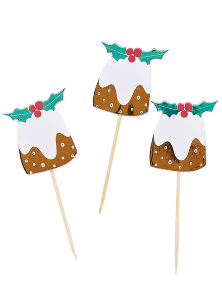 Christmas Pudding Food Picks - Main Image