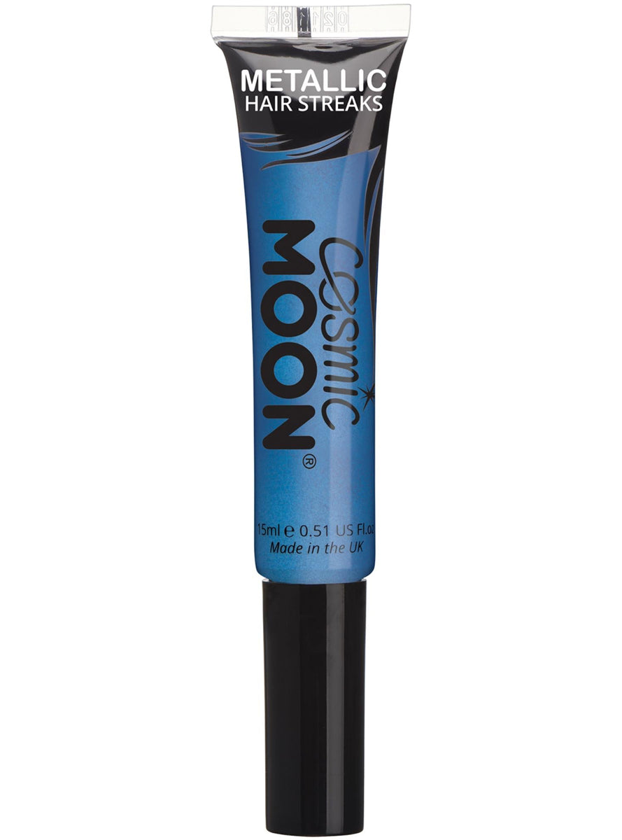 Metallic Blue Cosmic Moon Hair Streaks - Main Image