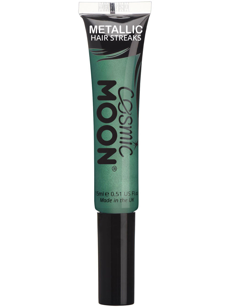 Metallic Green Cosmic Moon Hair Streaks - Main Image