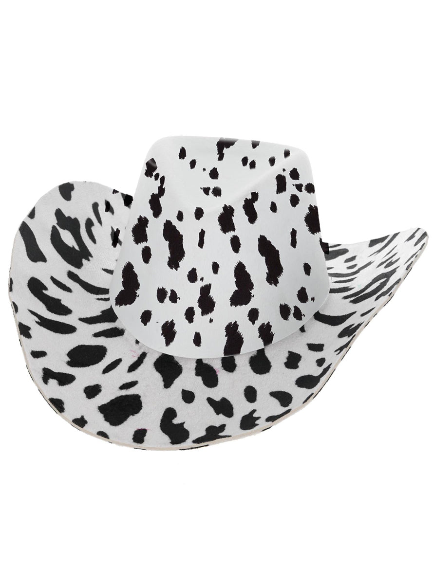 Black and White Cow Print Womens Cowgirl Hat - Alternate Image