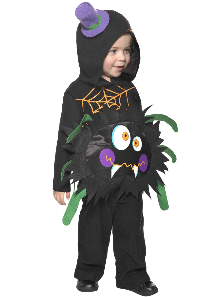Toddler Black Spider Halloween Costume - Alternative Image