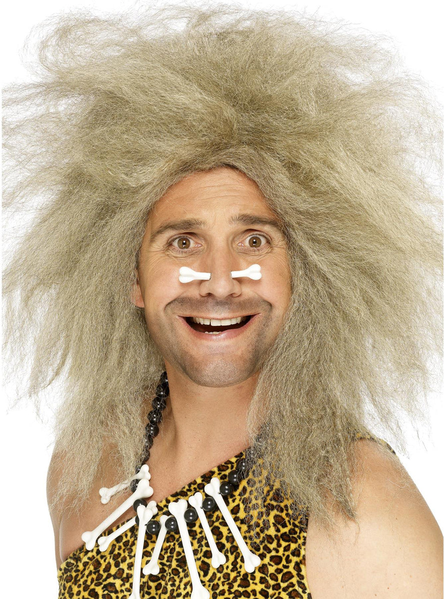 Mens Blonde Prehistoric Caveman Costume Wig - Main Image
