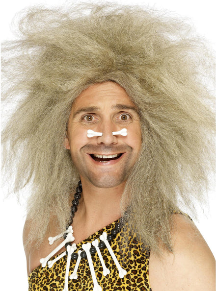 Mens Blonde Prehistoric Caveman Costume Wig - Main Image