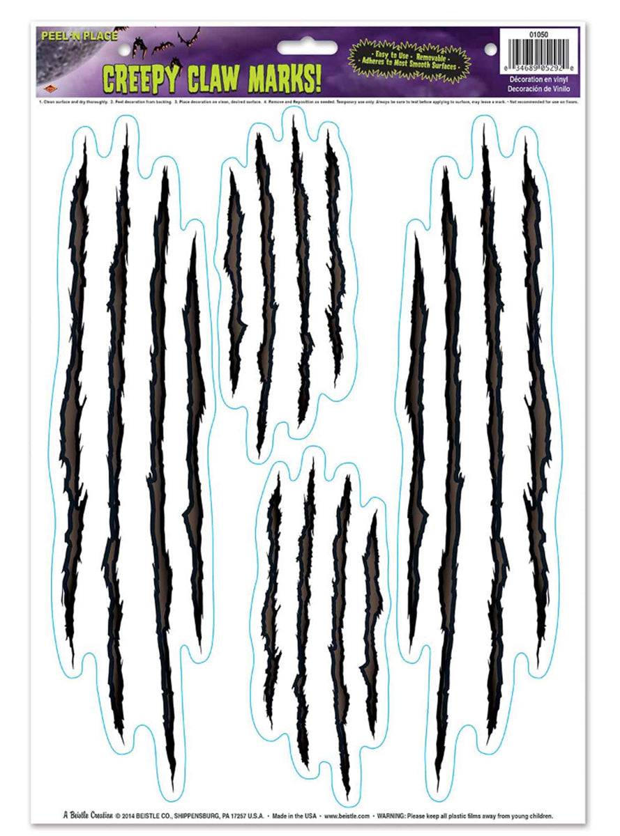 Halloween Peel and Place Claw Mark Decals - Main Image