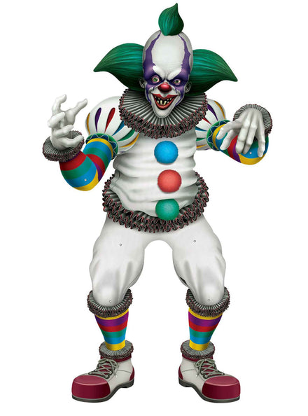 Jointed 107cm Creepy Halloween Clown Cut Out Decoration - Main Image