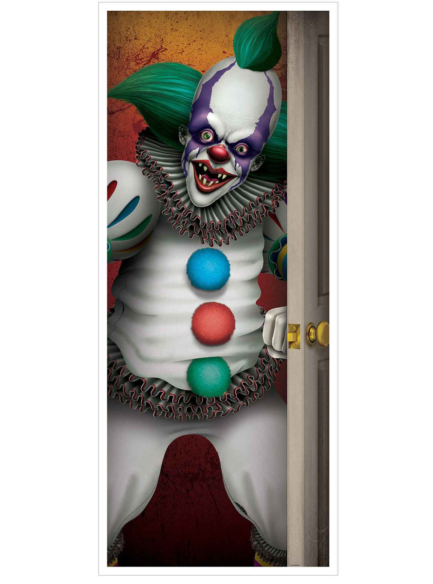 Halloween Creepy Clown Door Cover - Main Image