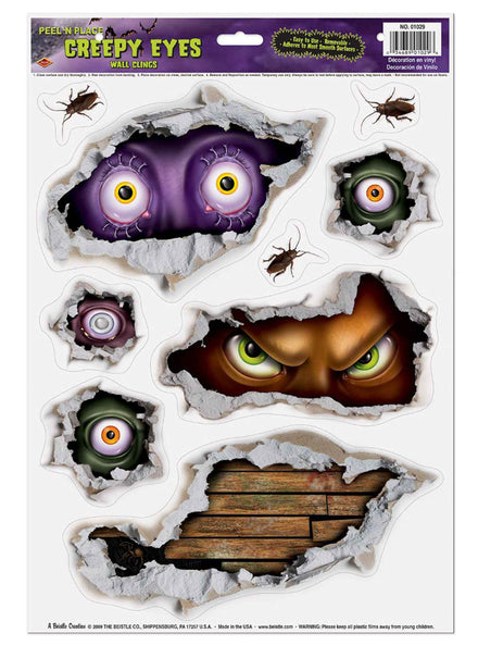 Halloween Peel and Place Scary Eyes Decals - Main Image