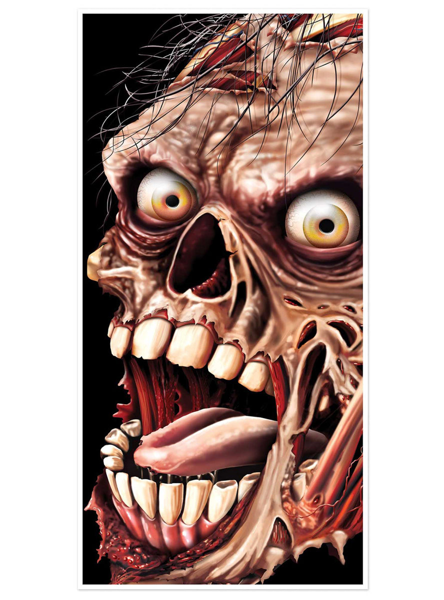 Angry Zombie Halloween Door Cover - Main Image