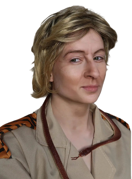 Crocodile Hunter Mens Short Blonde Costume Wig - Main Image
