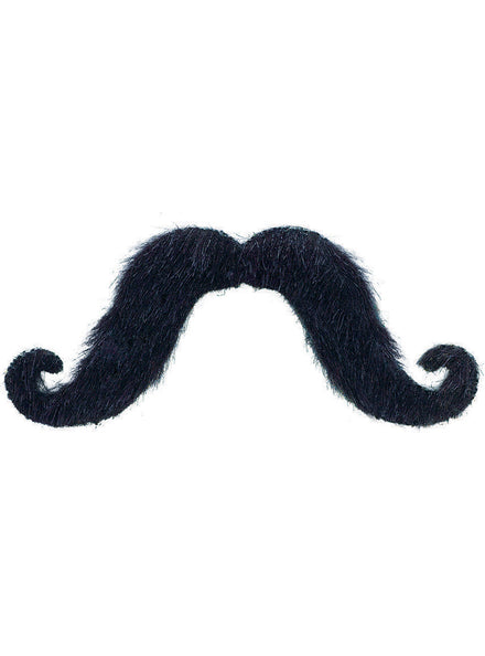 Stick On Black Curled Moustache - Main Image