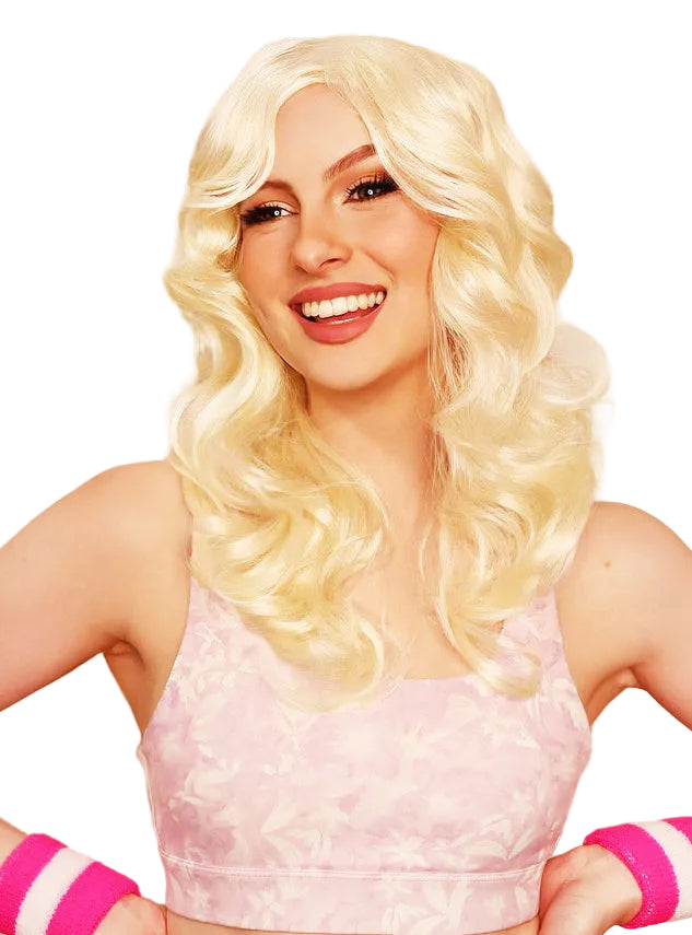 Curly Blonde Womens Barbie Costume Wig - Main Image